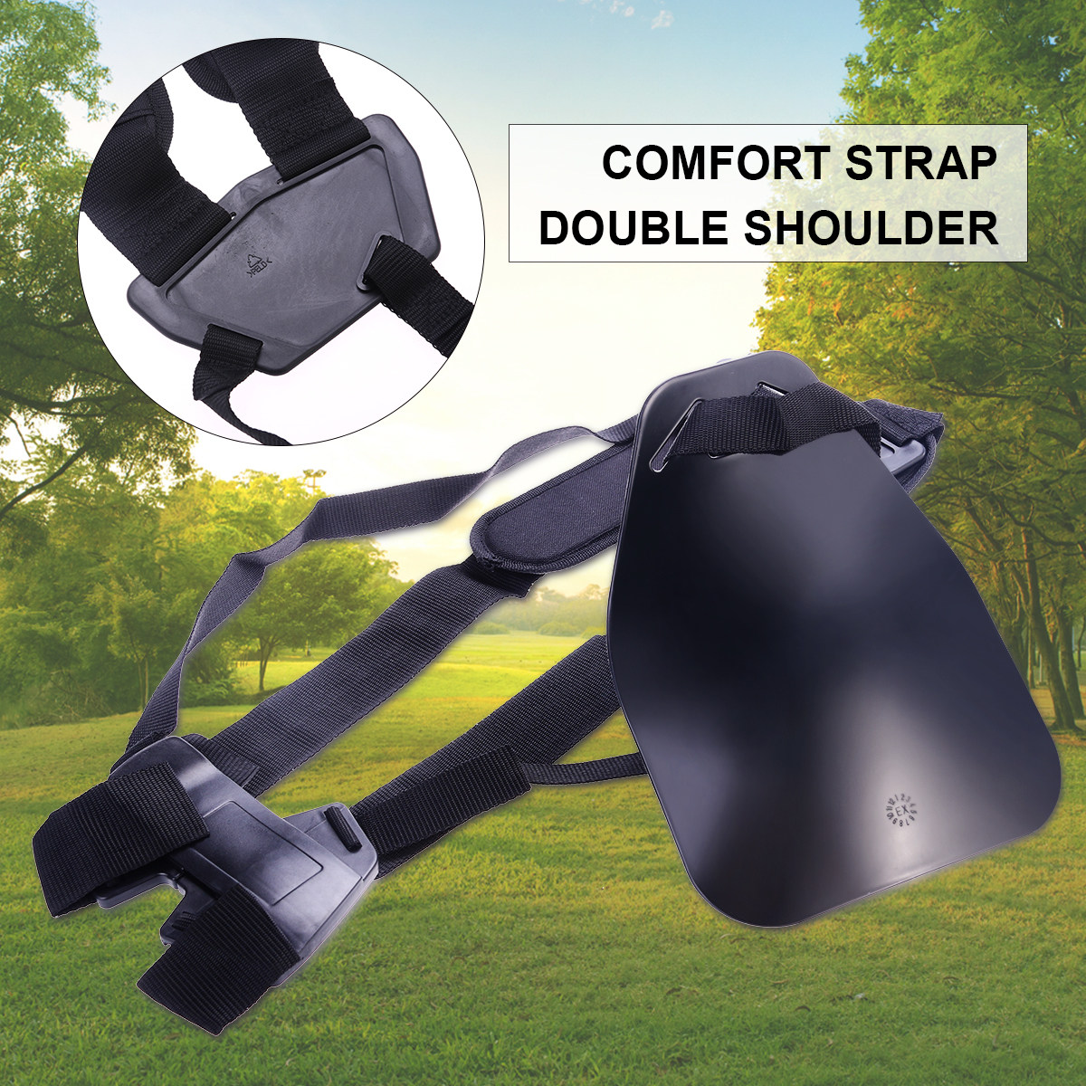Brush Cutter Strap - Double Shoulder Strap Black for Brushcutters
