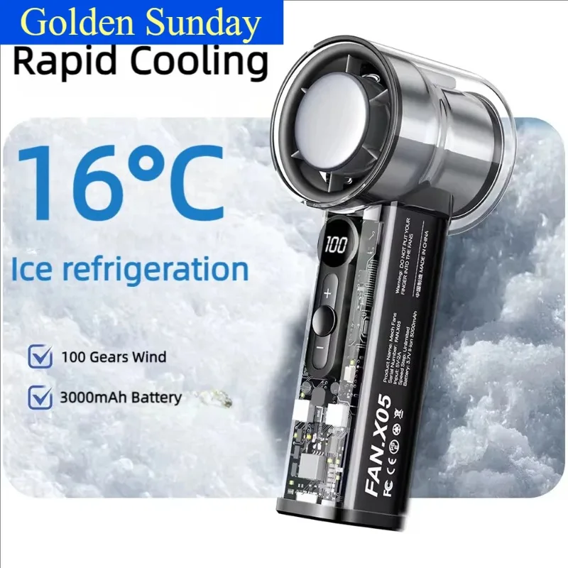 Outdoor Power Fan - Semiconductor Refrigeration High-speed Handheld Electric Fan