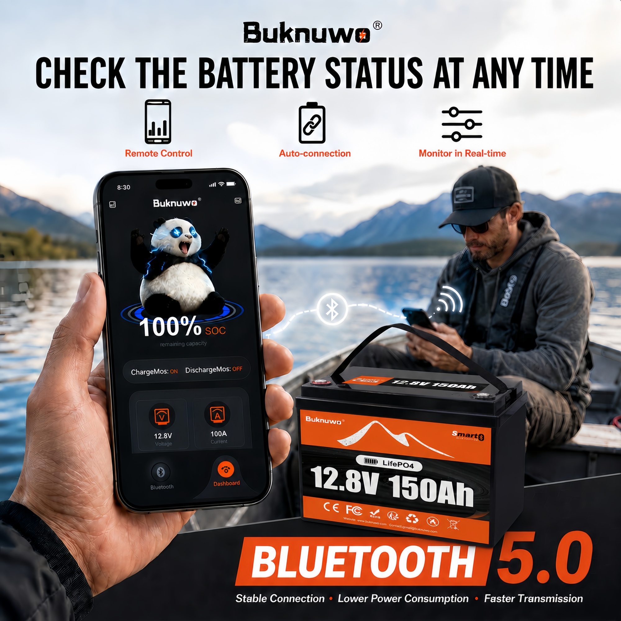Smart 12V/12.8V 150Ah Bluetoot - đánh giá và giá Outdoor Power Supply 12V