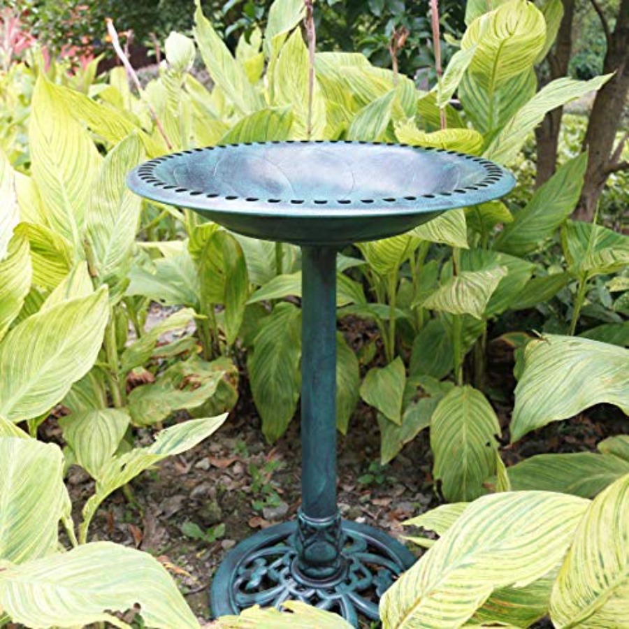 Bird Bath with Solar Fountain  - đánh giá và giá Outdoor Power Pedestal