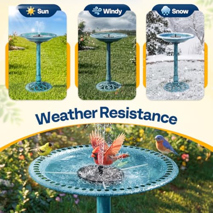 VIVOHOME Bird Bath with Solar  - đánh giá và giá Outdoor Power Pedestal