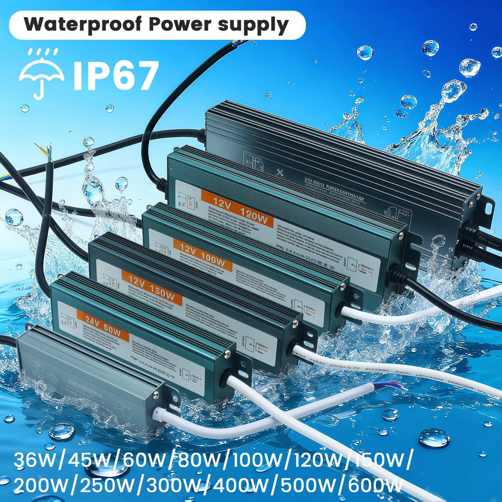 AC/DC Waterproof LED Power Sup - đánh giá và giá Outdoor Power Supply 12V