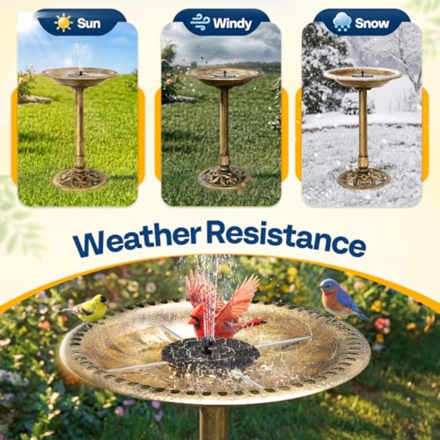 Outdoor solar bird bath with p - đánh giá và giá Outdoor Power Pedestal